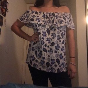 INC off the shoulder paisley top